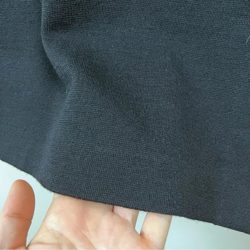 Vintage Knit Wool Black Dress Career Office Professional Small Chic Classic - Picture 8 of 13